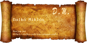 Dalkó Miklós névjegykártya