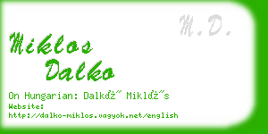 miklos dalko business card